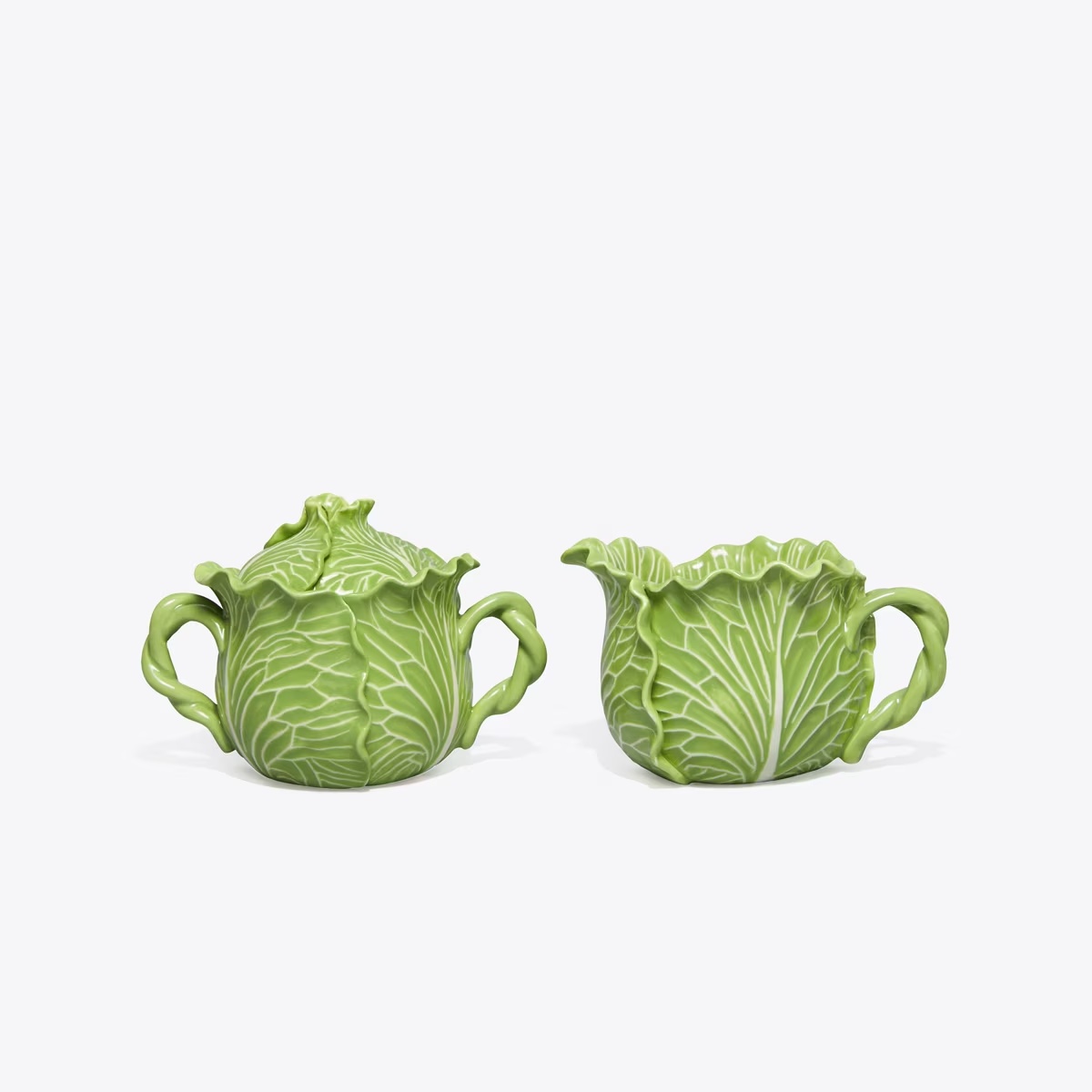 Lettuce Ware Lidded Sugar Pot & Creamer-Green