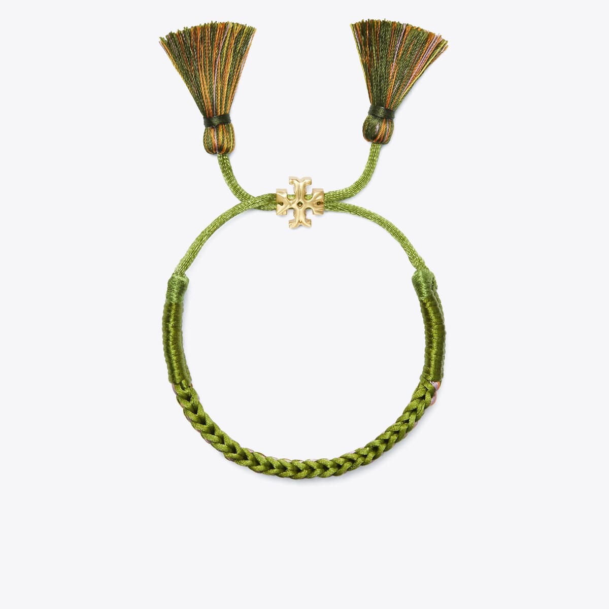 Woven Friendship Bracelet-Rolled Gold / Green Multi 7 Woven Friendship Bracelet-Rolled Gold / Green Multi