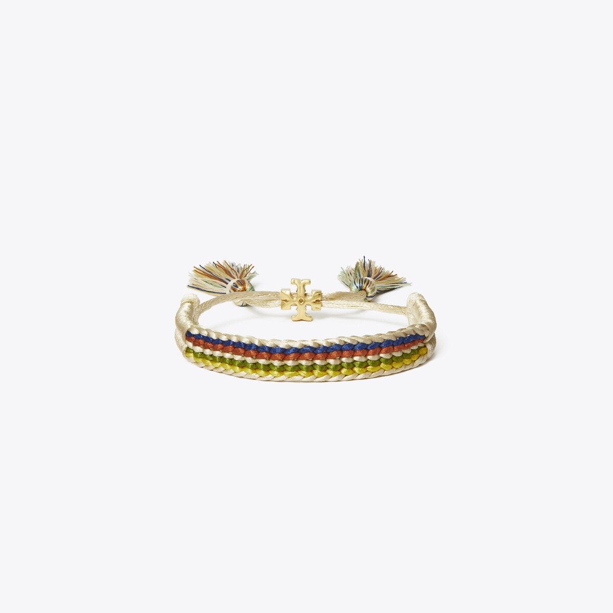 Woven Friendship Bracelet-Rolled Gold / Green Multi 9 Woven Friendship Bracelet-Rolled Gold / Green Multi