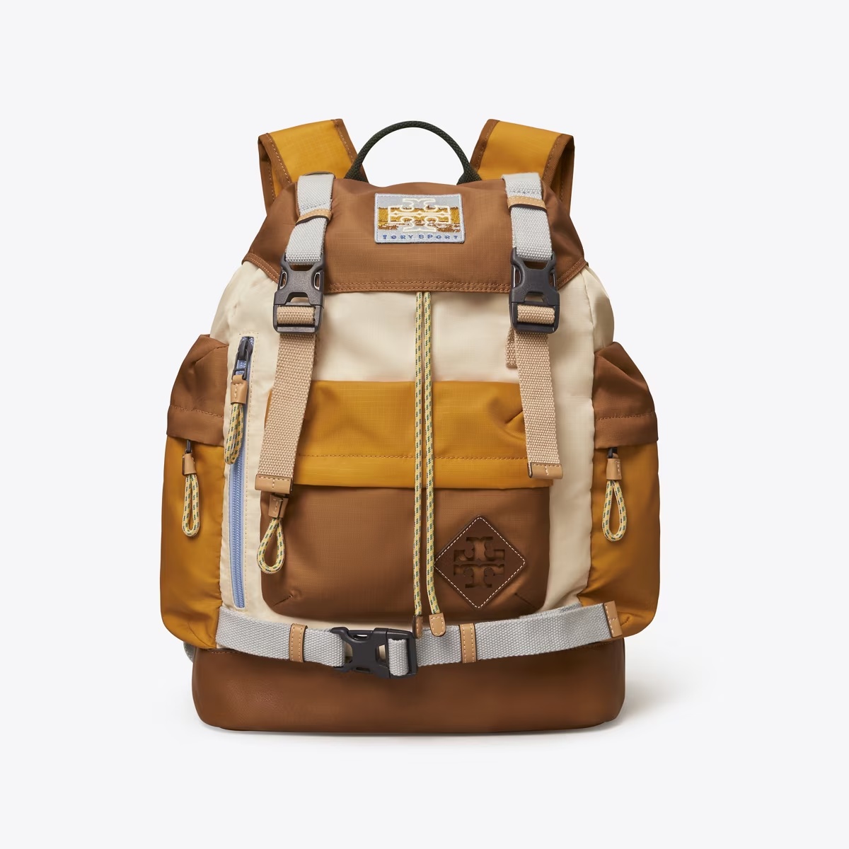 Nylon Ripstop Patch Backpack-Parchment / Multi Color - Tory Burch