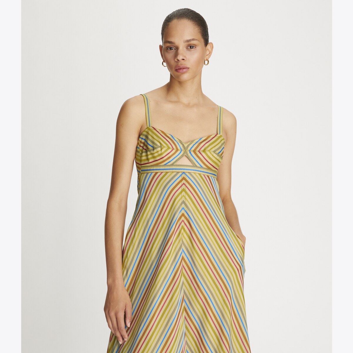 Multi-Stripe Cut-Out Dress-Multi 11 Multi-Stripe Cut-Out Dress-Multi