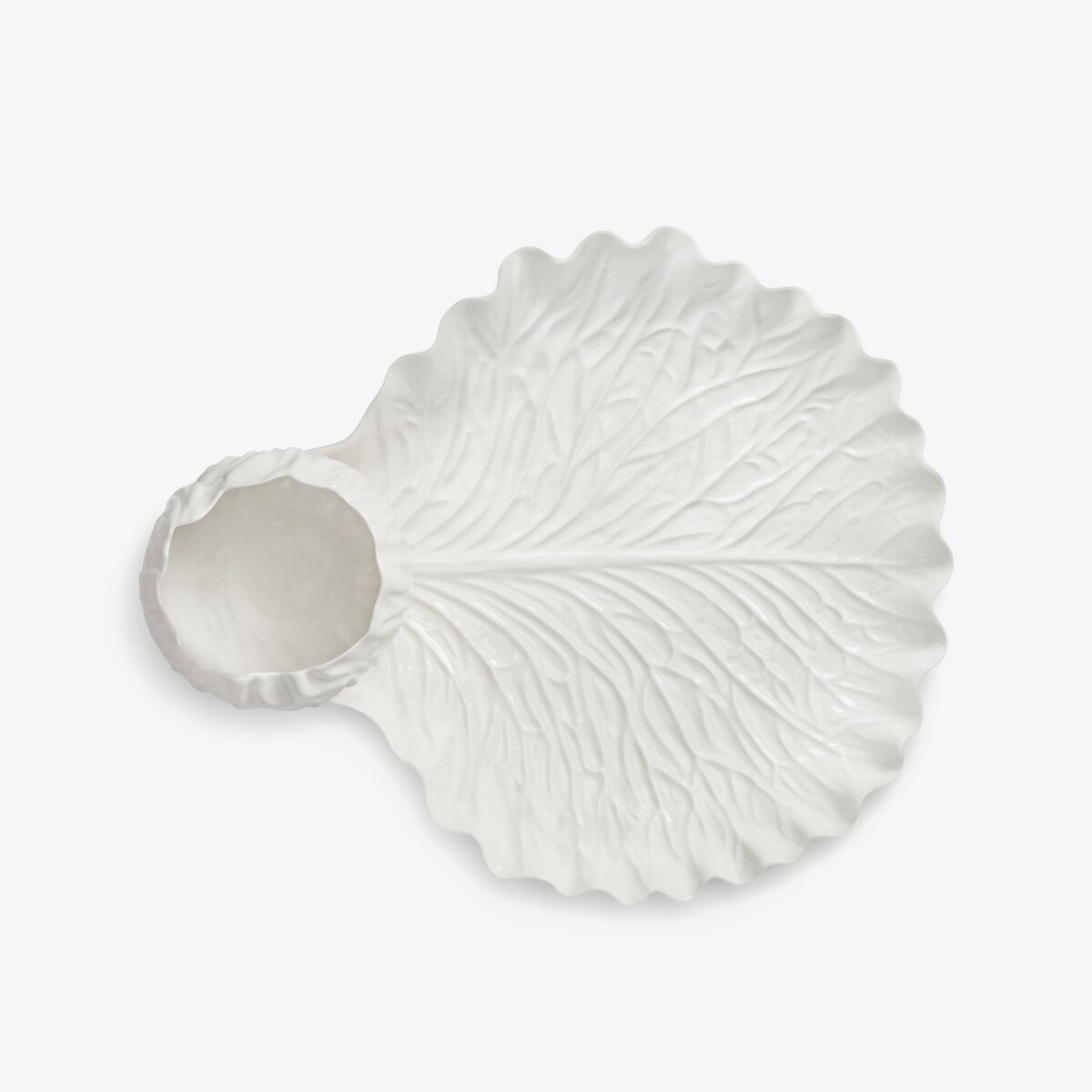 Lettuce Ware Crudité Dish-White 1 Lettuce Ware Crudité Dish-White