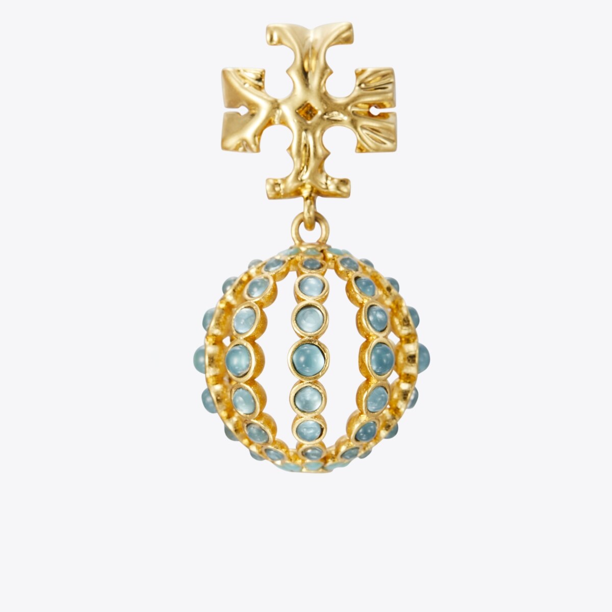 Small Roxanne Drop Earring-Rolled Gold/Light Blue 5 Small Roxanne Drop Earring-Rolled Gold/Light Blue