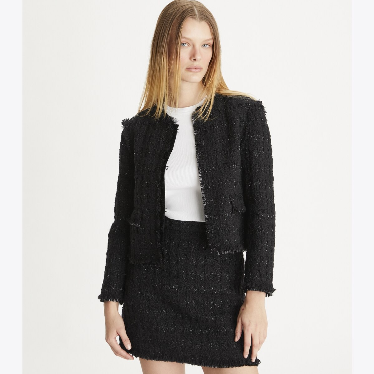 Tinsel Tweed Mini Skirt-Black 11 Tinsel Tweed Mini Skirt-Black