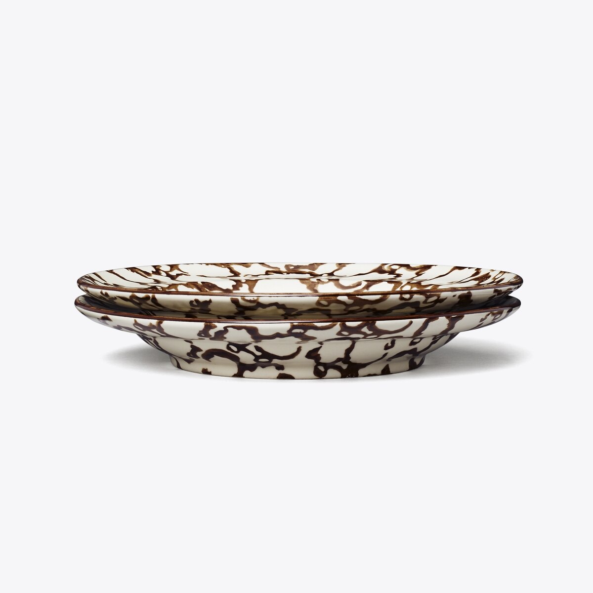 Spongeware Rim Soup Bowl, Set of 2-Brown / Smoke 8 Spongeware Rim Soup Bowl, Set of 2-Brown / Smoke