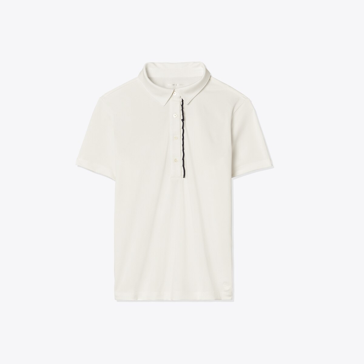 Tech Piqué Ruffle Polo-Snow White 1 Tech Piqué Ruffle Polo-Snow White