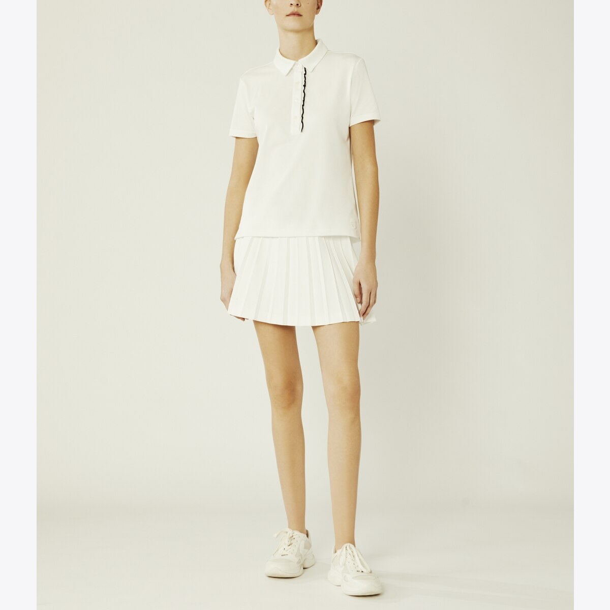 Tech Piqué Ruffle Polo-Snow White 13 Tech Piqué Ruffle Polo-Snow White