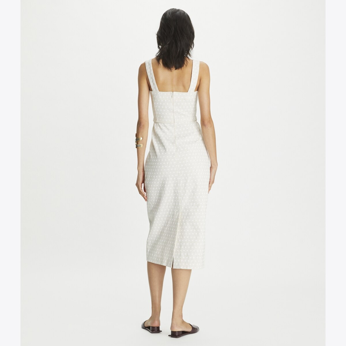 Printed Linen Dress-White Polka Dot 12 Printed Linen Dress-White Polka Dot