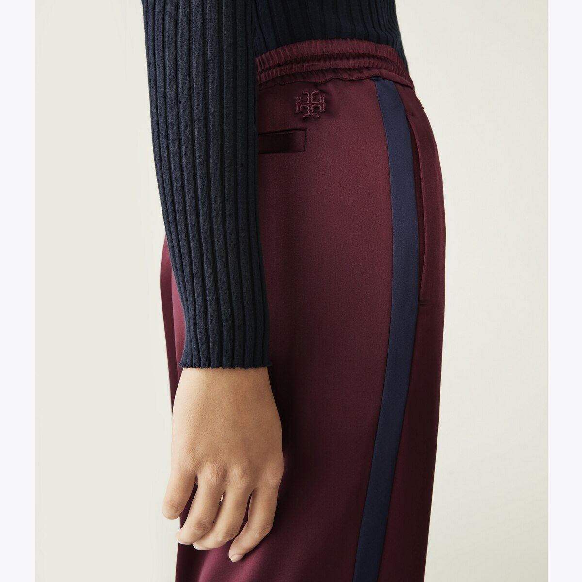 Satin Track Pant-Winetasting / Tory Navy 15 Satin Track Pant-Winetasting / Tory Navy