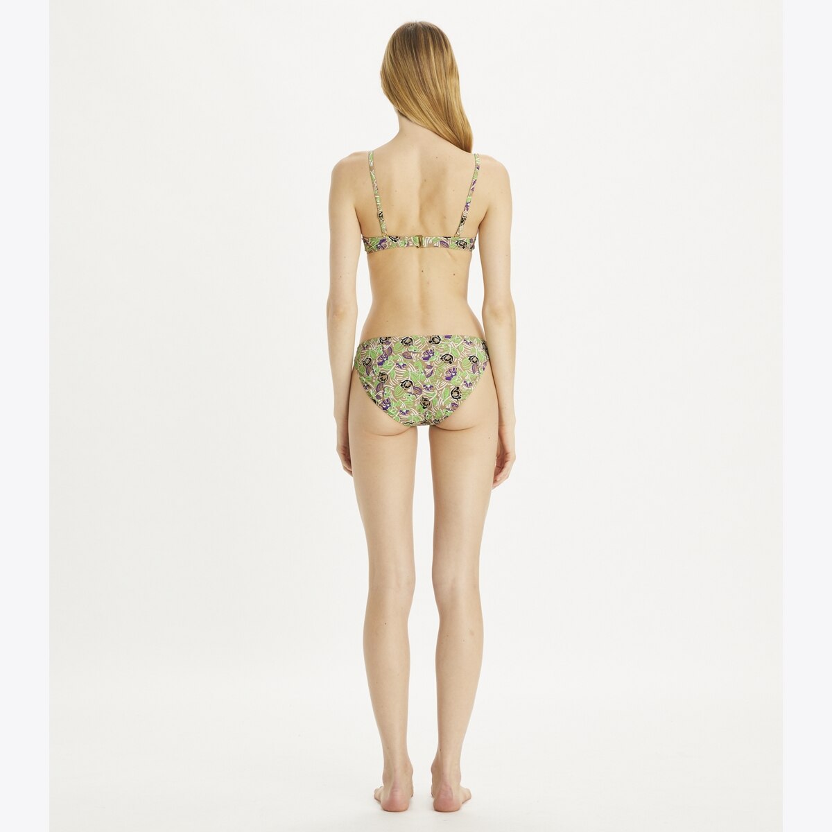 Printed Underwire Bikini Top-Green Scribble Floral 11 Printed Underwire Bikini Top-Green Scribble Floral