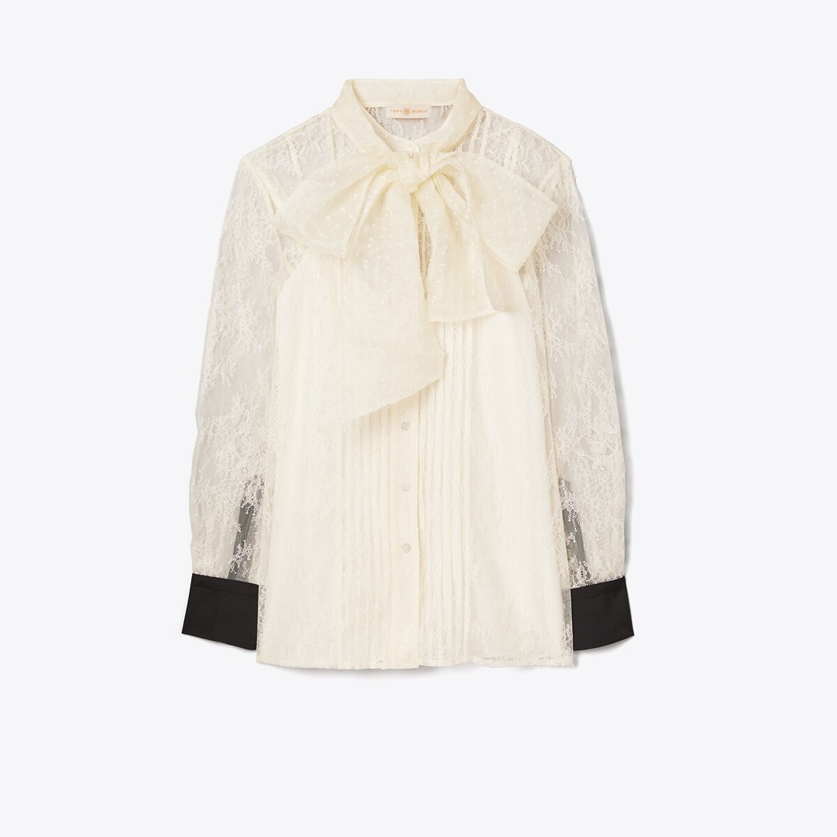 Chantilly Lace Bow Blouse-New Ivory 1 Chantilly Lace Bow Blouse-New Ivory