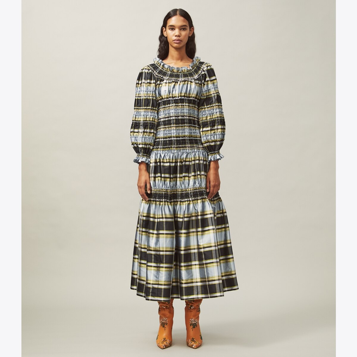 Corded Madras Dress-Madras Silk Dupioni 8 Corded Madras Dress-Madras Silk Dupioni