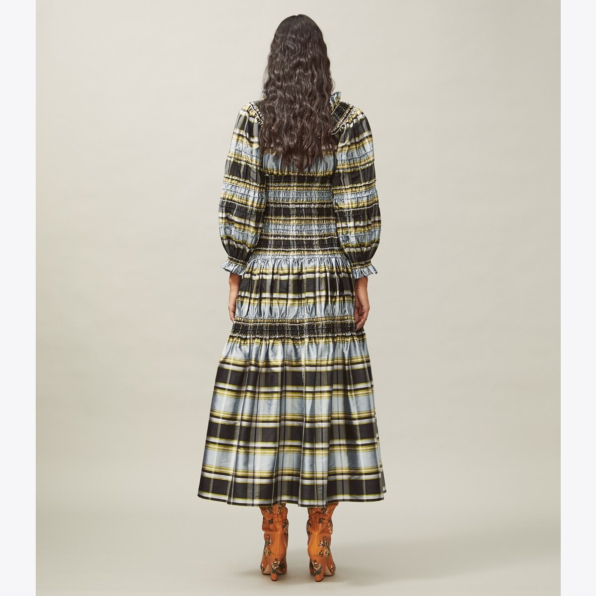 Corded Madras Dress-Madras Silk Dupioni 9 Corded Madras Dress-Madras Silk Dupioni