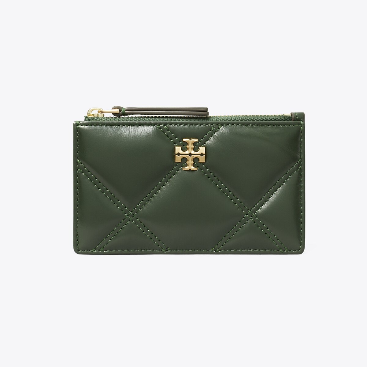 Kira Diamond Quilt Zip Card Case-Basil 5 Kira Diamond Quilt Zip Card Case-Basil