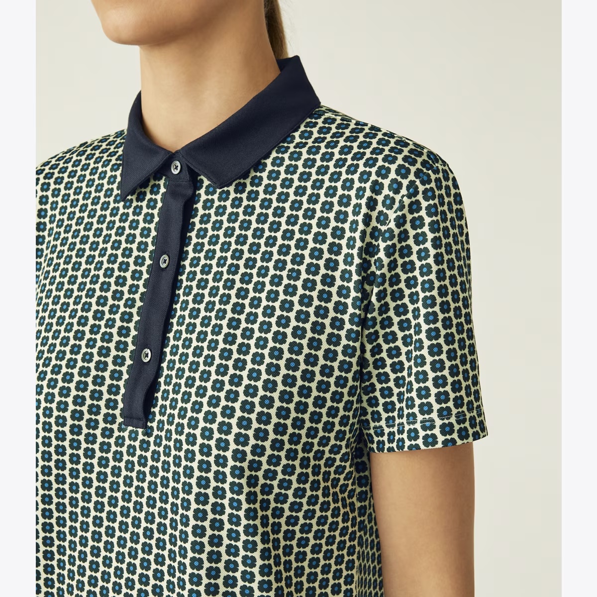 Printed Tech Piqué Polo-Conifer Poppy Seed 8 Printed Tech Piqué Polo-Conifer Poppy Seed