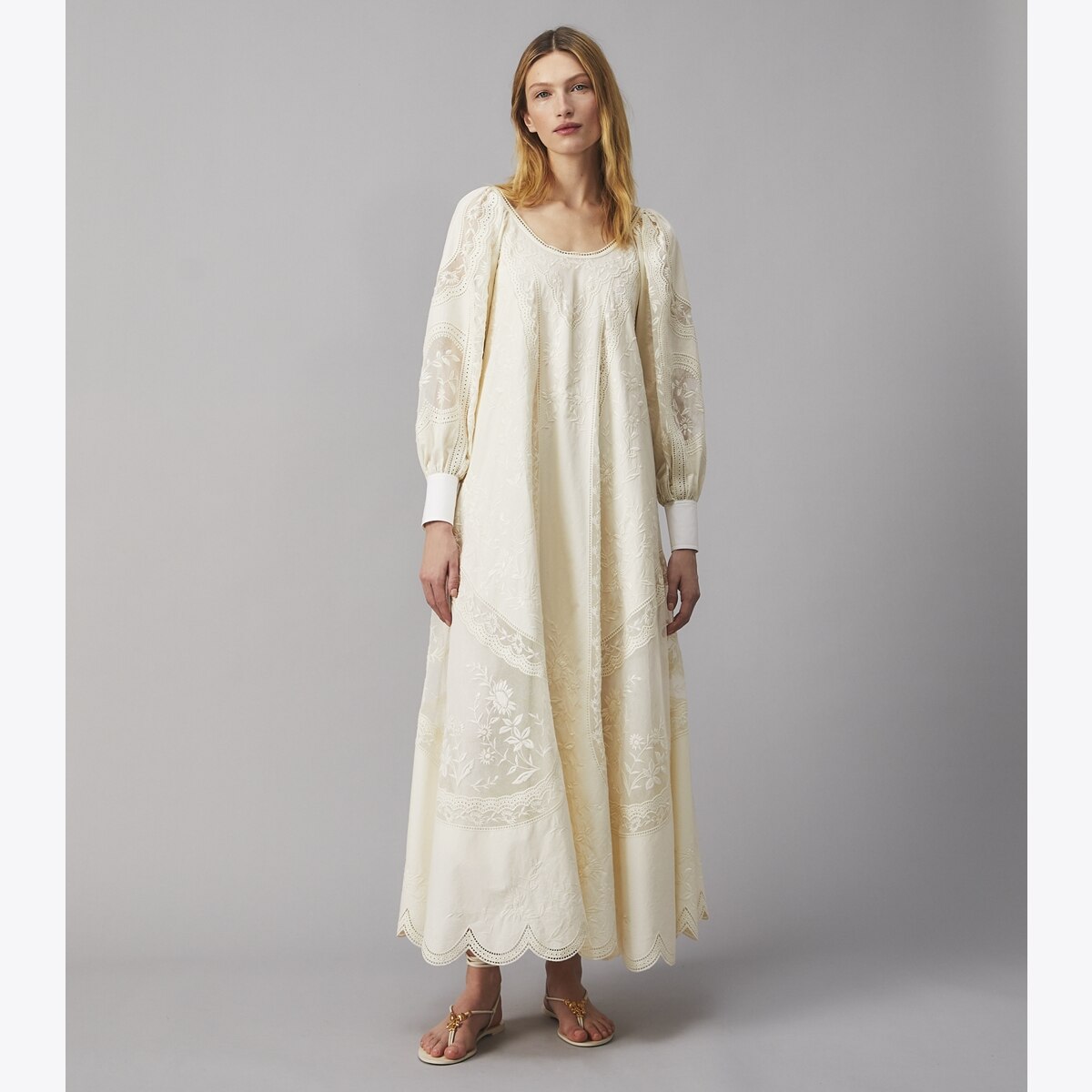 Embroidered Poplin Dress-NEW IVORY 7 Embroidered Poplin Dress-NEW IVORY