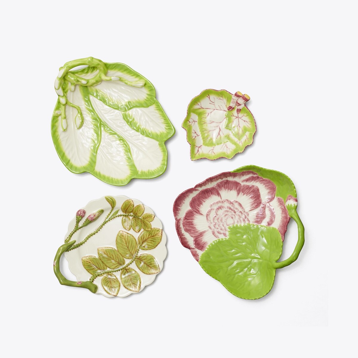 Decorative Leaf Plates, Set of 4-Multi