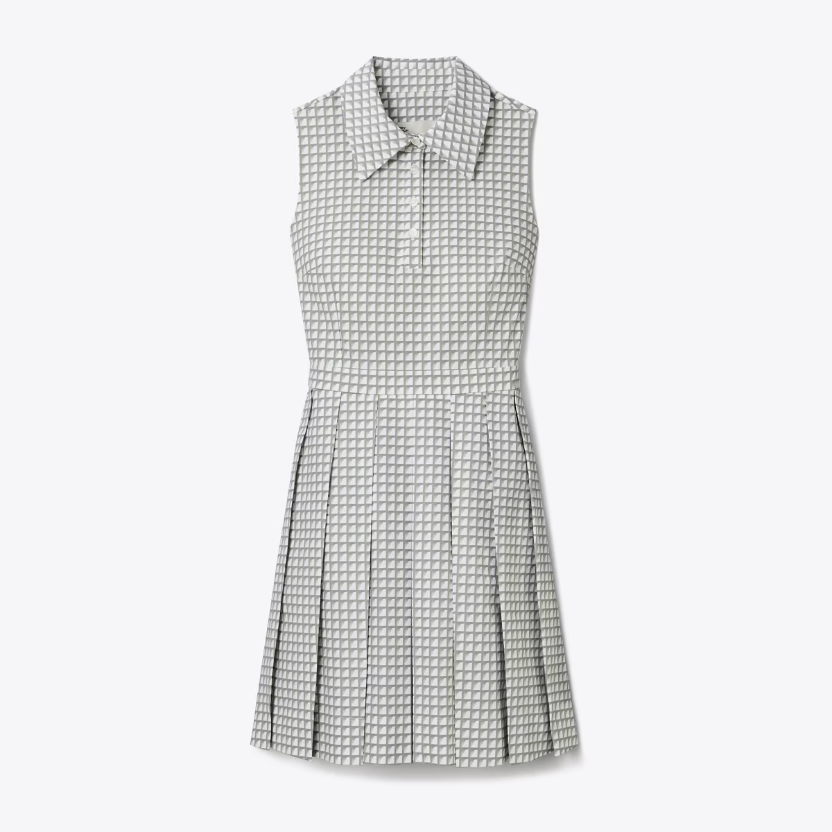 Printed Stretch Golf Dress-Grey Gradient Gingham 1 Printed Stretch Golf Dress-Grey Gradient Gingham