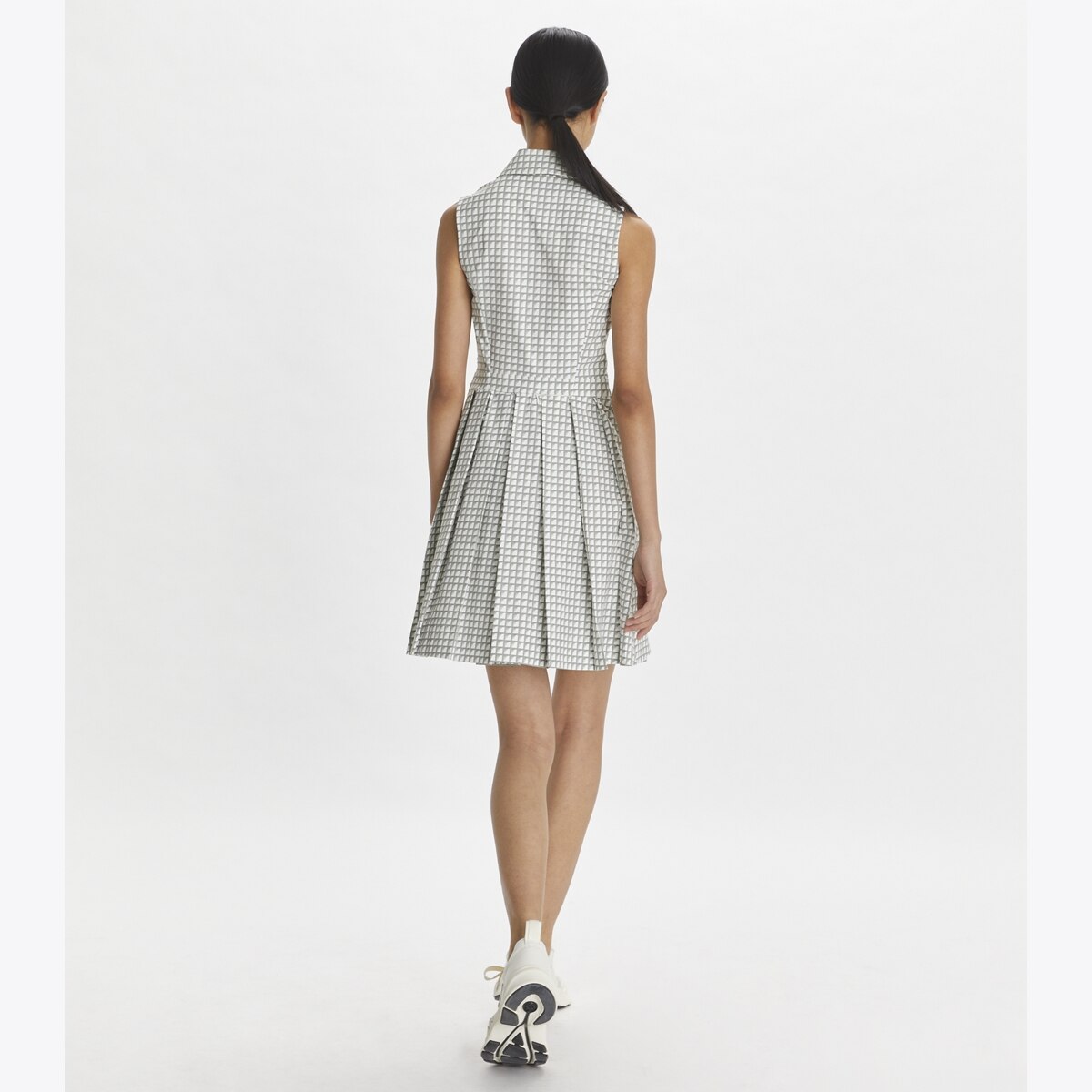 Printed Stretch Golf Dress-Grey Gradient Gingham 10 Printed Stretch Golf Dress-Grey Gradient Gingham