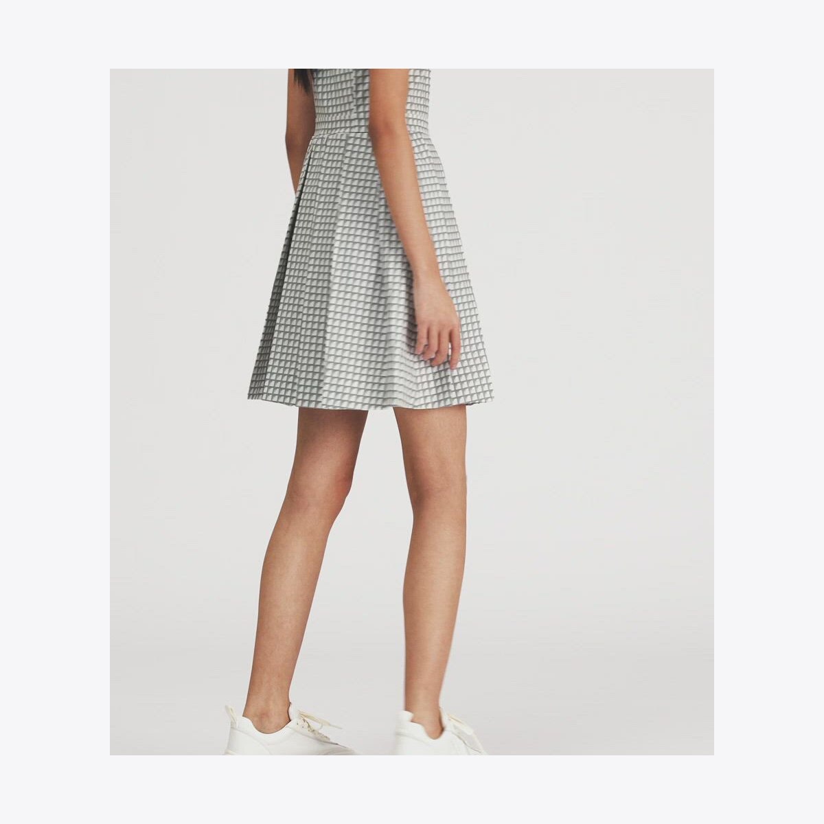 Printed Stretch Golf Dress-Grey Gradient Gingham 11 Printed Stretch Golf Dress-Grey Gradient Gingham