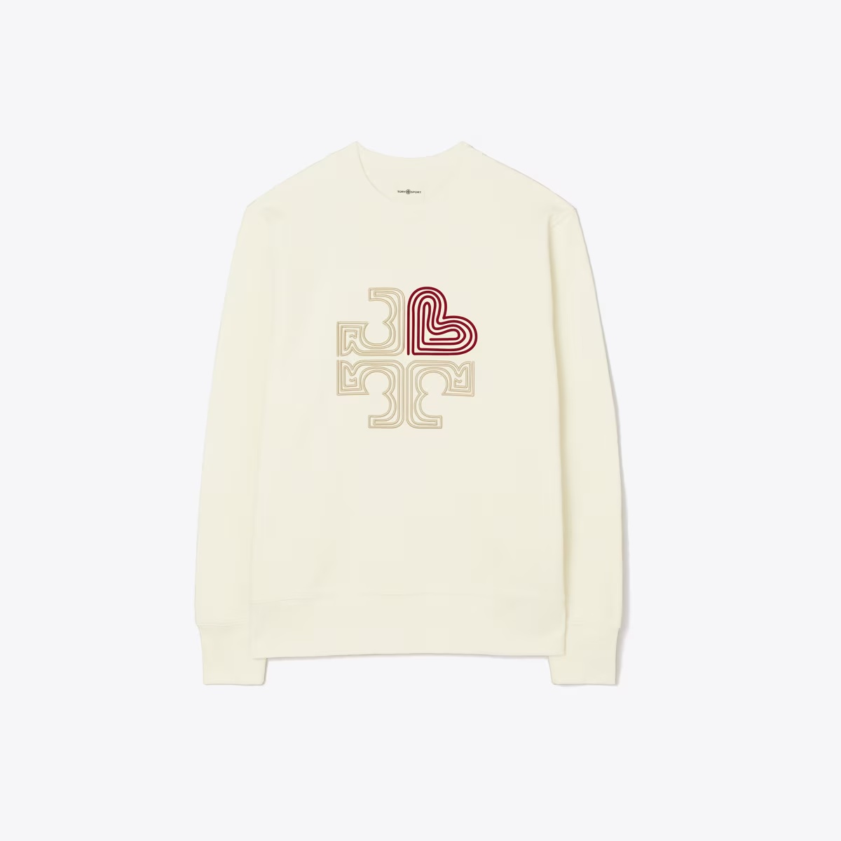Heavy French Terry Heart Logo Crewneck-French Cream / Royal Red 1 Heavy French Terry Heart Logo Crewneck-French Cream / Royal Red