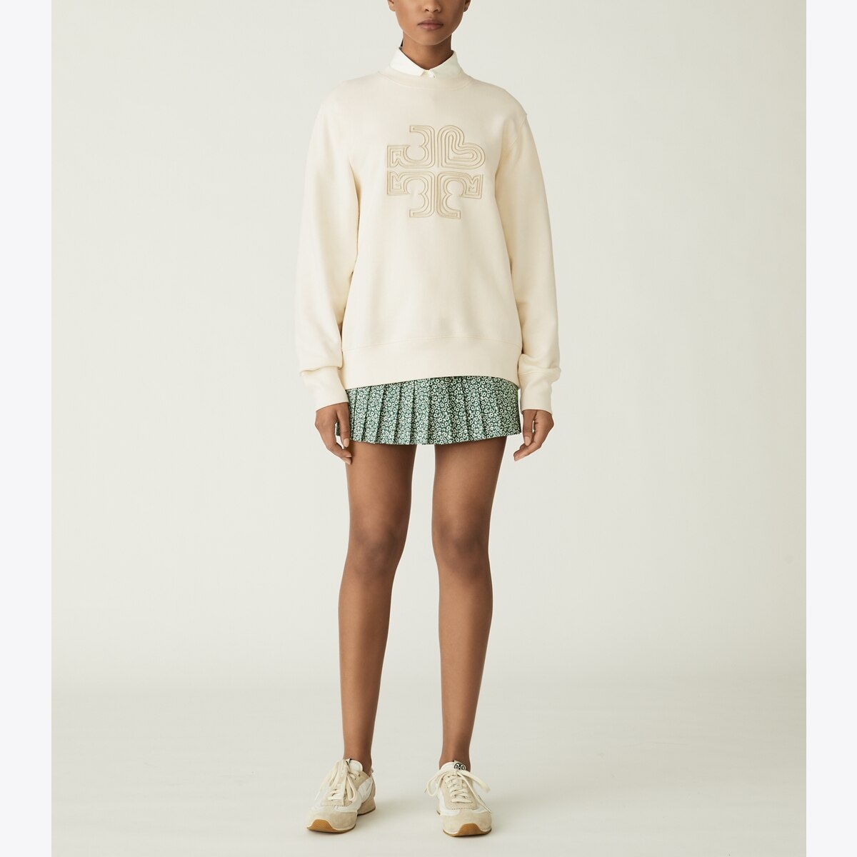 Heavy French Terry Heart Logo Crewneck-French Cream / Royal Red 18 Heavy French Terry Heart Logo Crewneck-French Cream / Royal Red