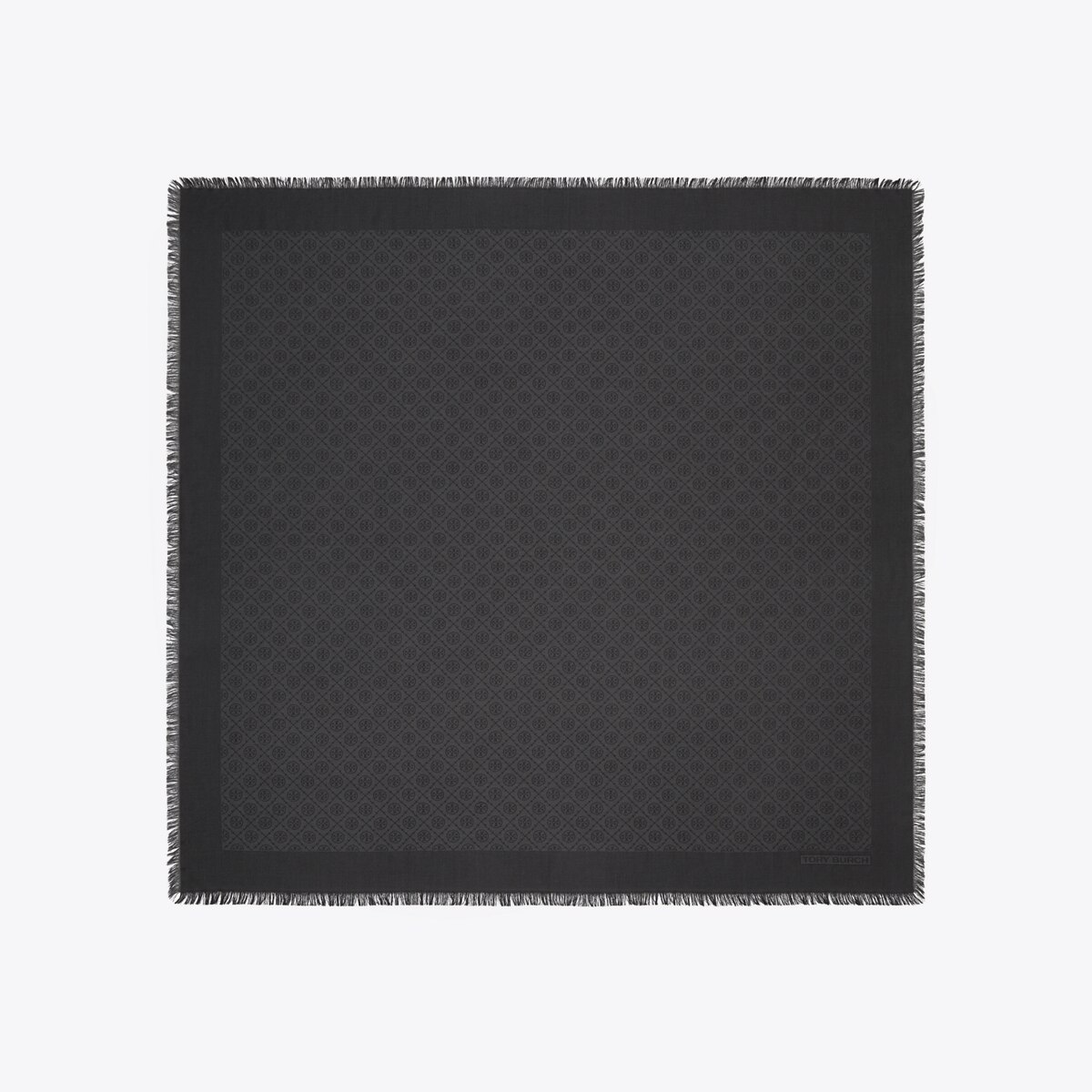 T Monogram Jacquard Traveler Scarf-Black 1 T Monogram Jacquard Traveler Scarf-Black